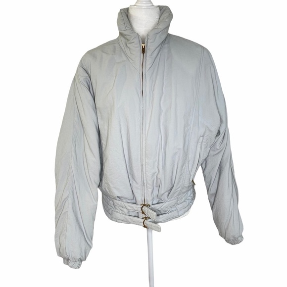 SLALOM 80s Vintage Light Gray Puffer Coat - Picture 1 of 8